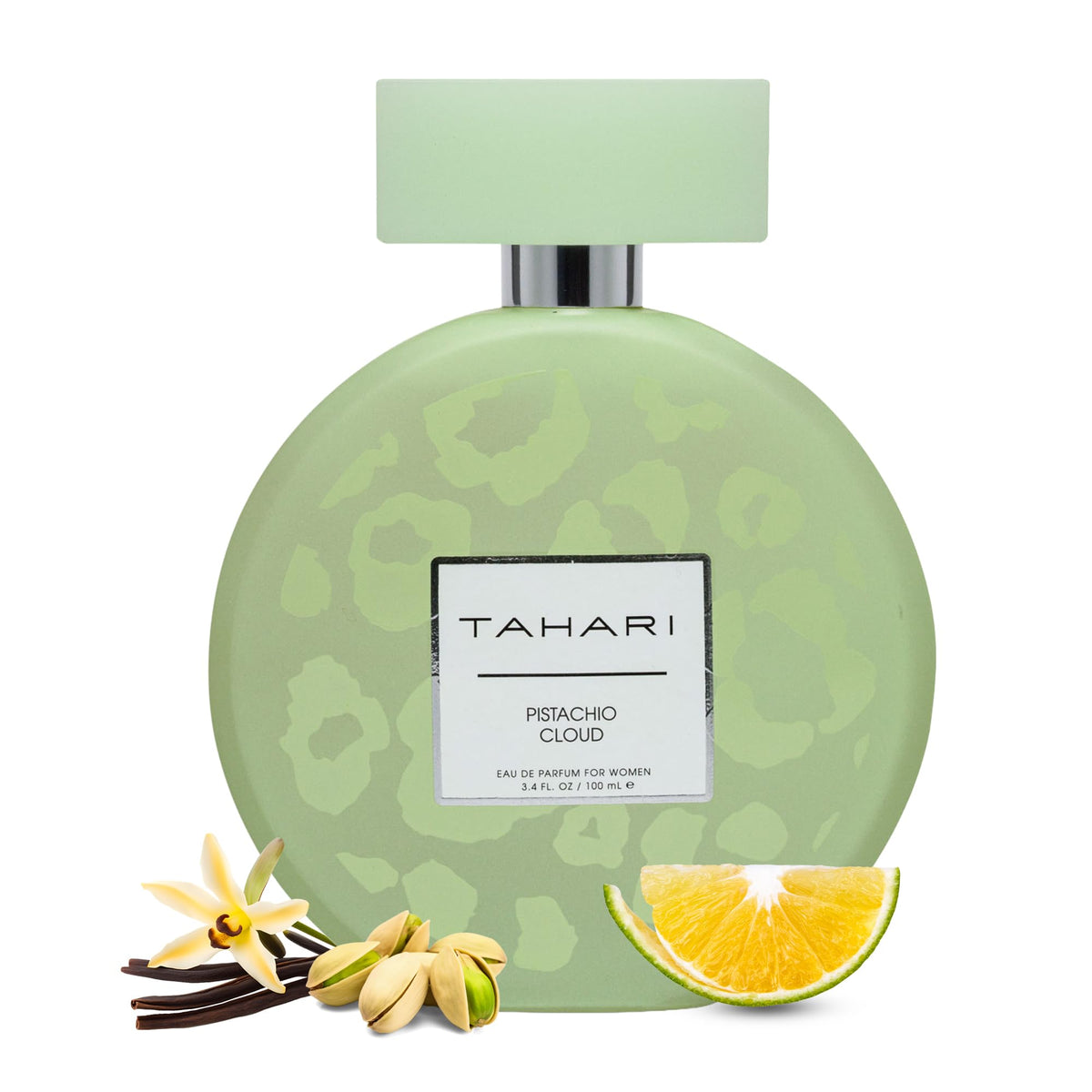 TAHARI Pistachio Cloud bottle front for daily elegance and lasting scent