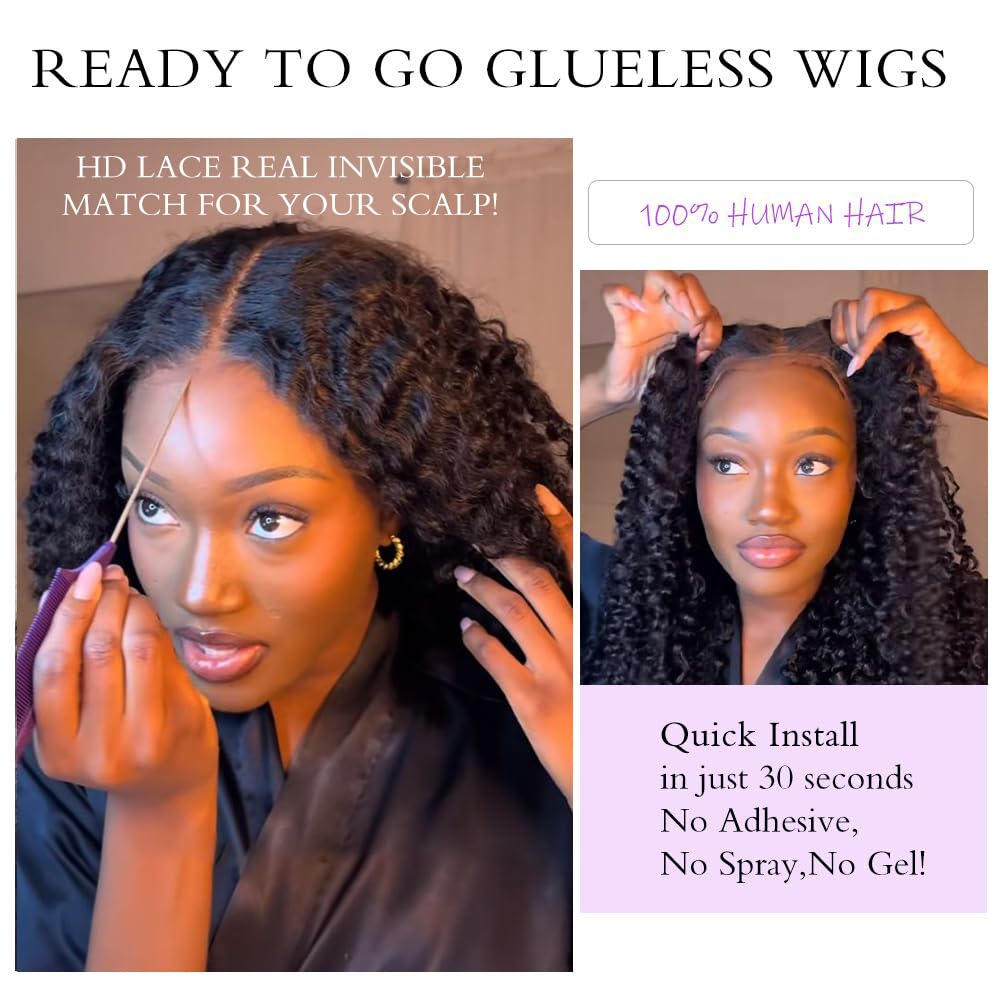 Tahikie glueless wig with pre-plucked hairline for easy daily wear.