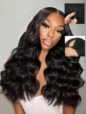 Tahikie V Part Wig Body Wave 24 Inch shows natural scalp blend and versatile styling possibilities.