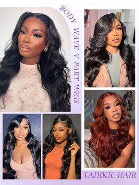 Tahikie V Part Wig natural hairline blend for seamless everyday looks.