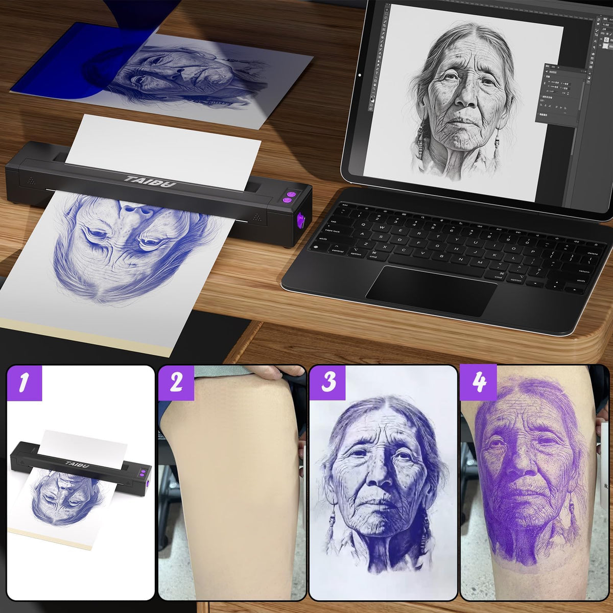 TAIDU P19 detailed print output reveals crisp precise transfer results