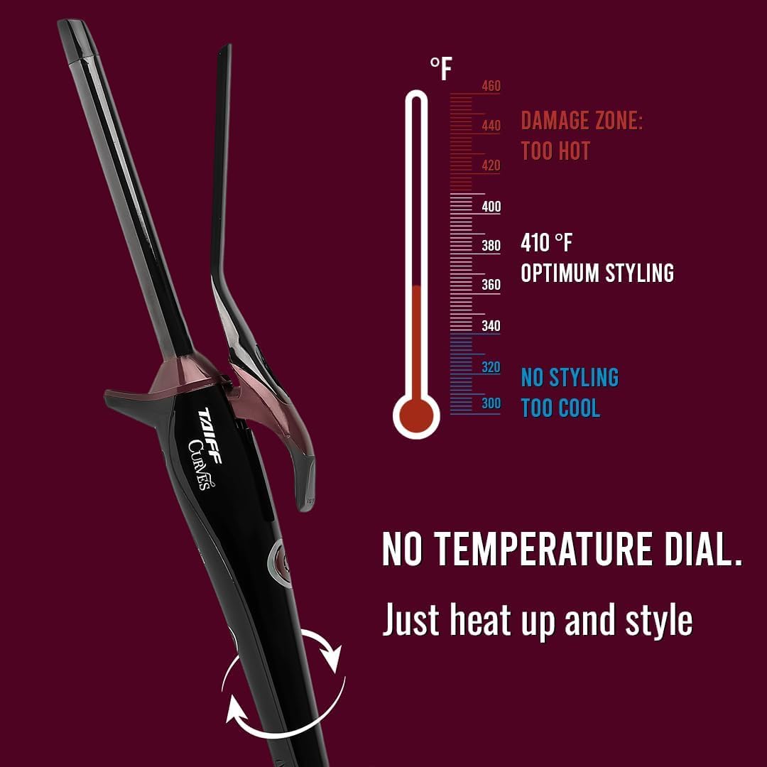TAIFF Curves 1/2-inch barrel delivers precise spirals on short hair