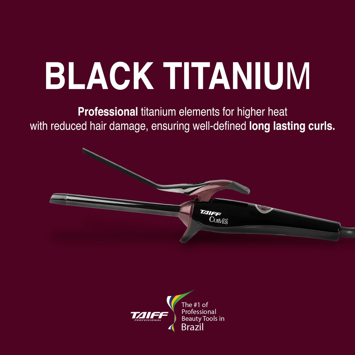 TAIFF Curves fixed 410°F temperature with stable high heat for defined curls