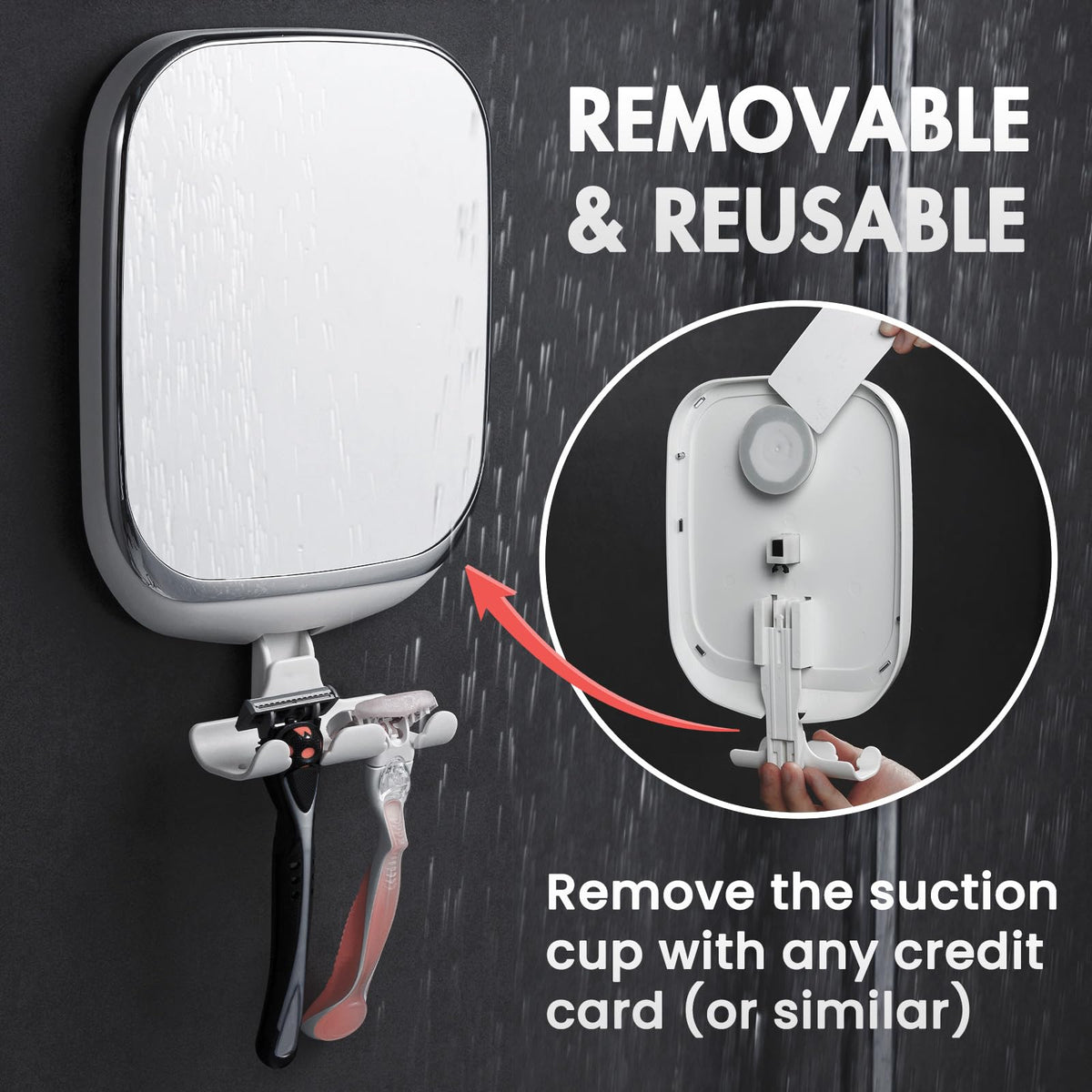 TAILI clear-view shower mirror fits compact bathrooms and boosts shaving ease.