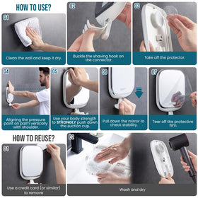 TAILI shatterproof acrylic mirror provides safe, durable grooming.