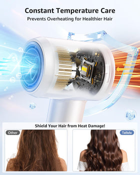 Tailulu Hair Dryer with 200M ions to reduce frizz and boost shine