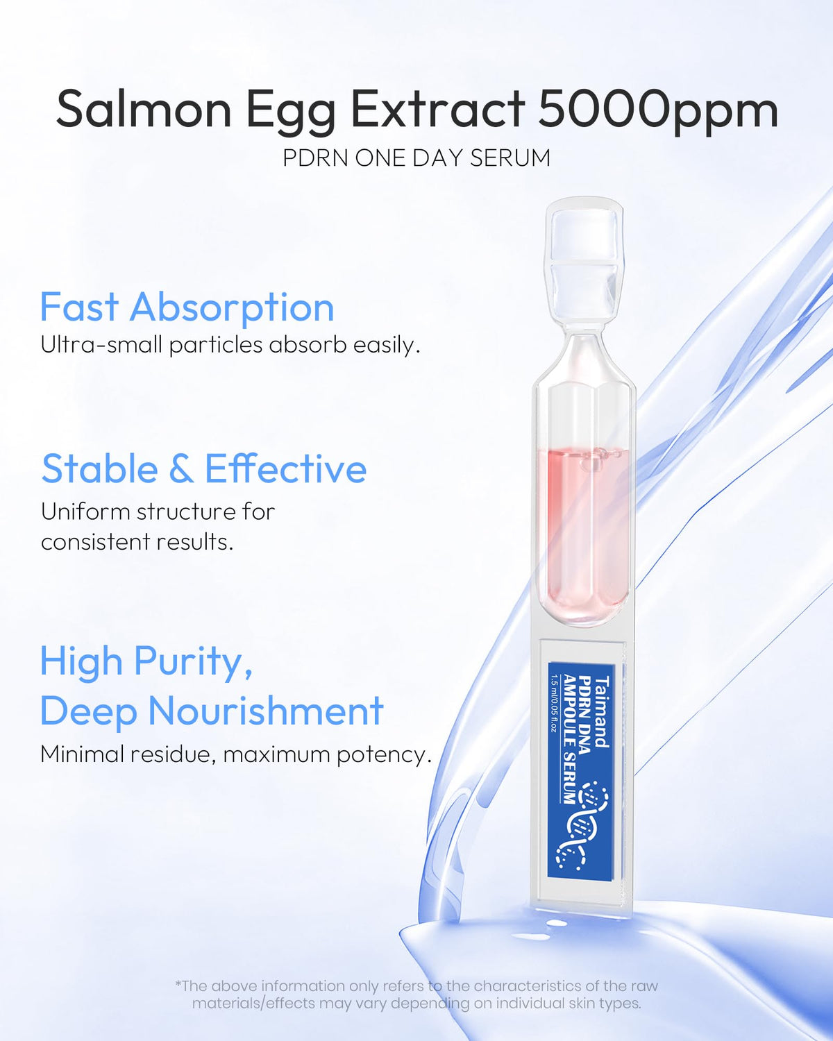 Taimand serum ampoule being opened shows precisely dosed, convenient use.