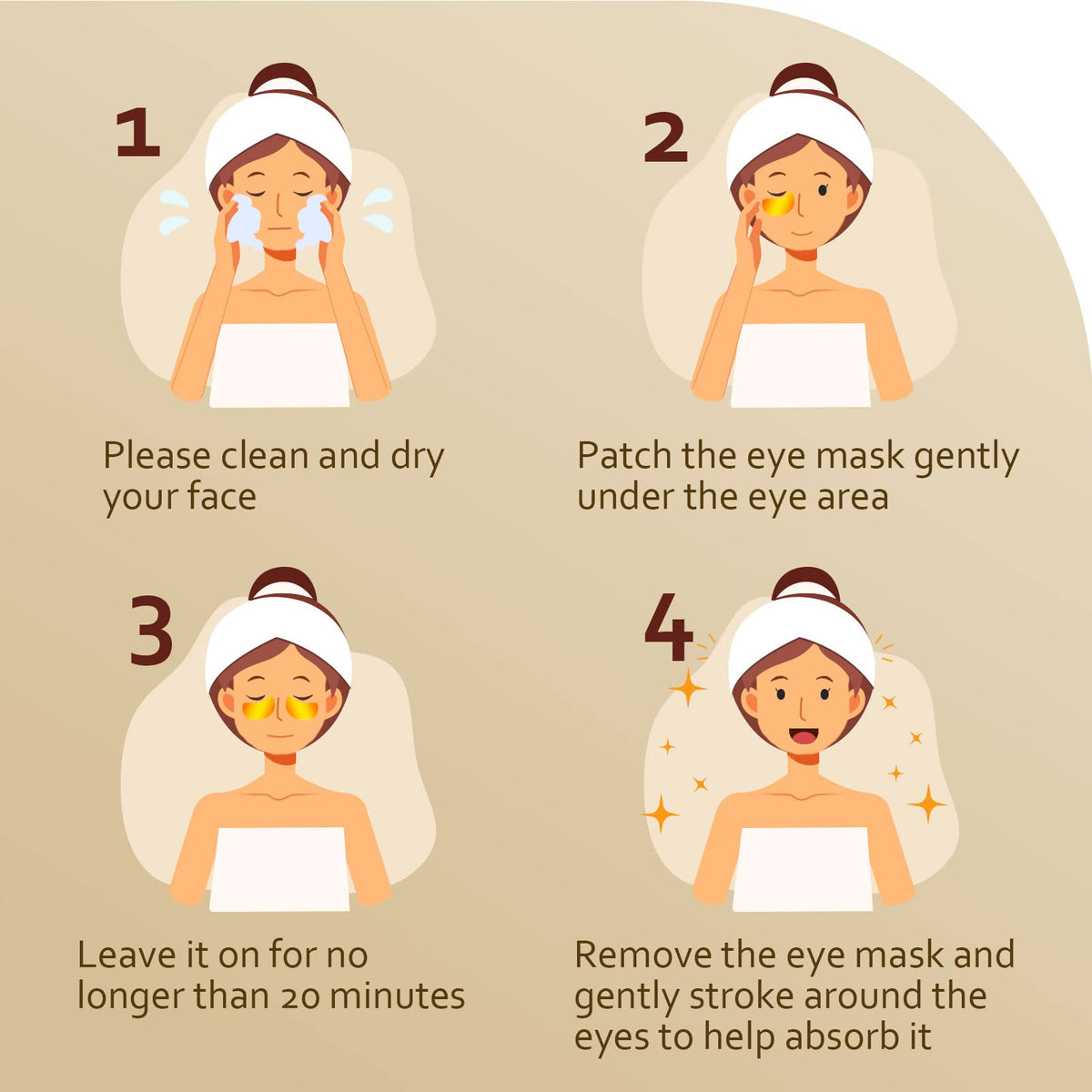 Taimand under-eye patches are easy to use in about 20 minutes.