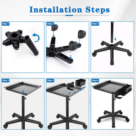Takeashine Rolling Salon Tray assembly demonstrates simple setup for salons or home use.