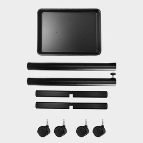 Takeashine Salon Tray black finish blends with studio decor.