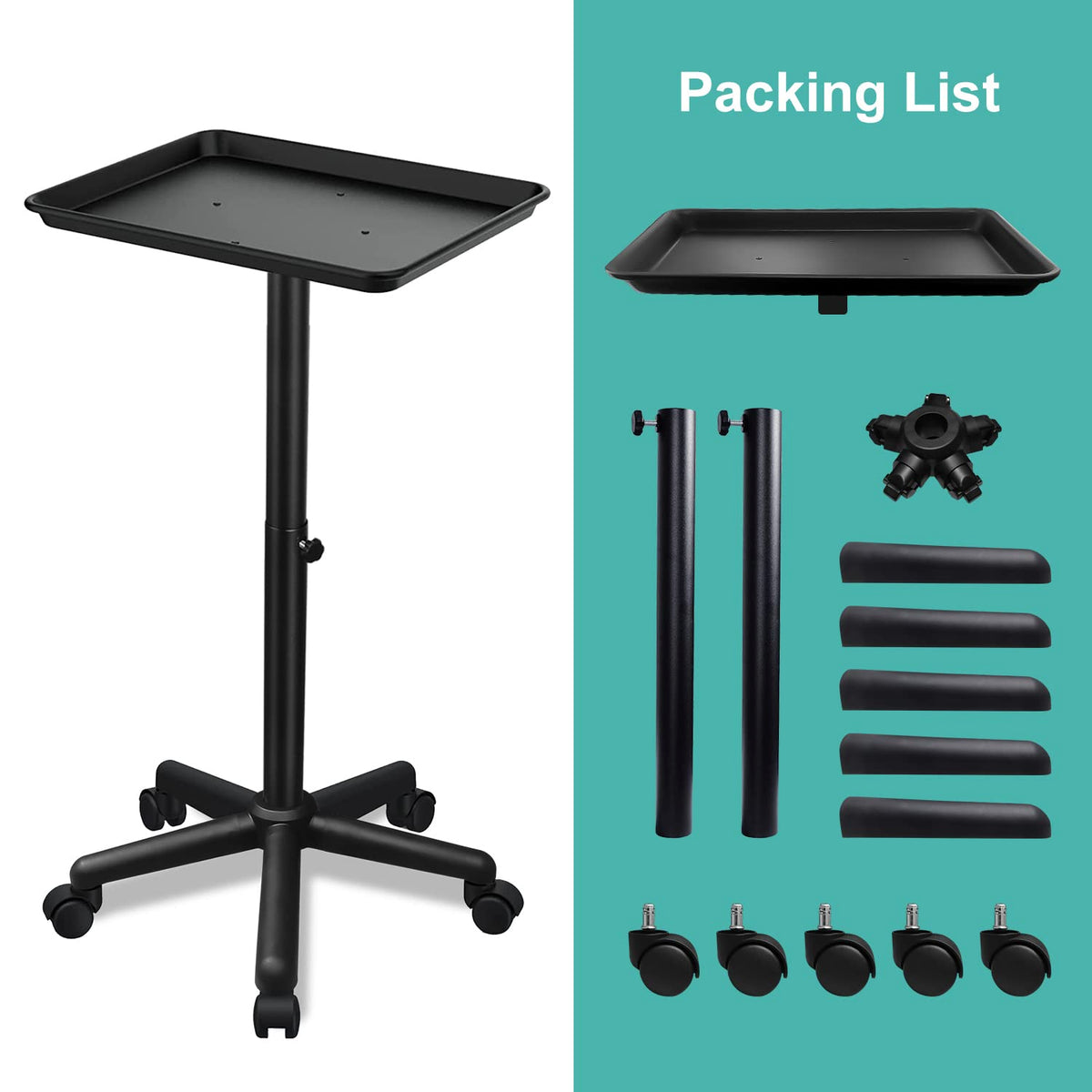 Takeashine salon tray black finish for a professional look.