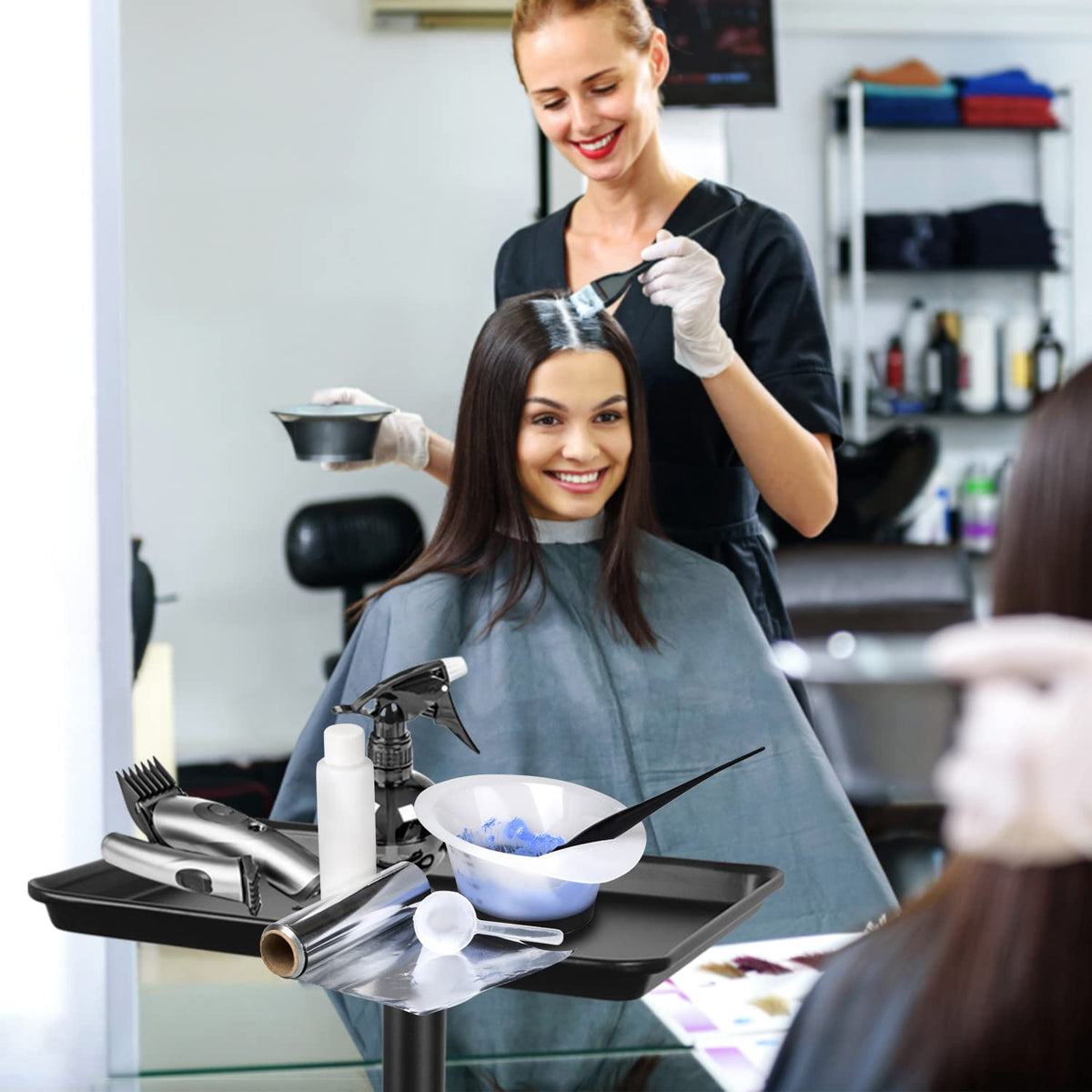 Takeashine Salon Tray iron-feet ensure sturdy stability in busy rooms.
