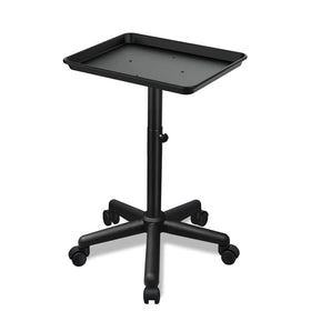 Takeashine salon tray on wheels with adjustable height for ergonomic setups.