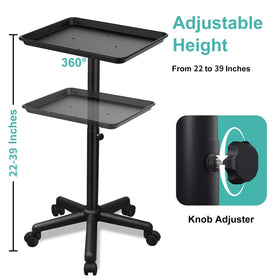 Takeashine salon tray on wheels with quiet wheels for seamless mobility.
