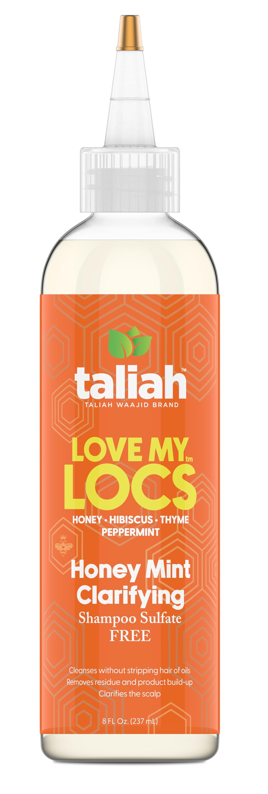 Taliah Waajid Love My Locs Honey Mint Shampoo bottle showing refreshing cleanse