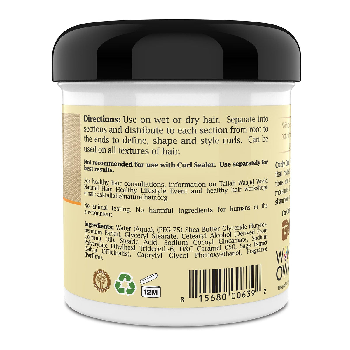 Taliah Waajid Shea Butter Sage blend emphasizes nourishing hair care.