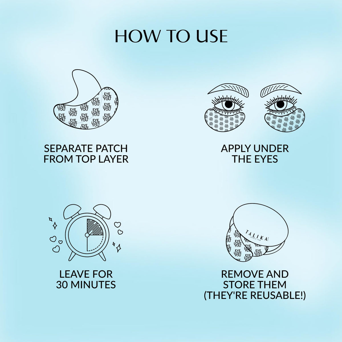 Talika Eye Therapy Patch 6-pair reusable pack supports multiple uses