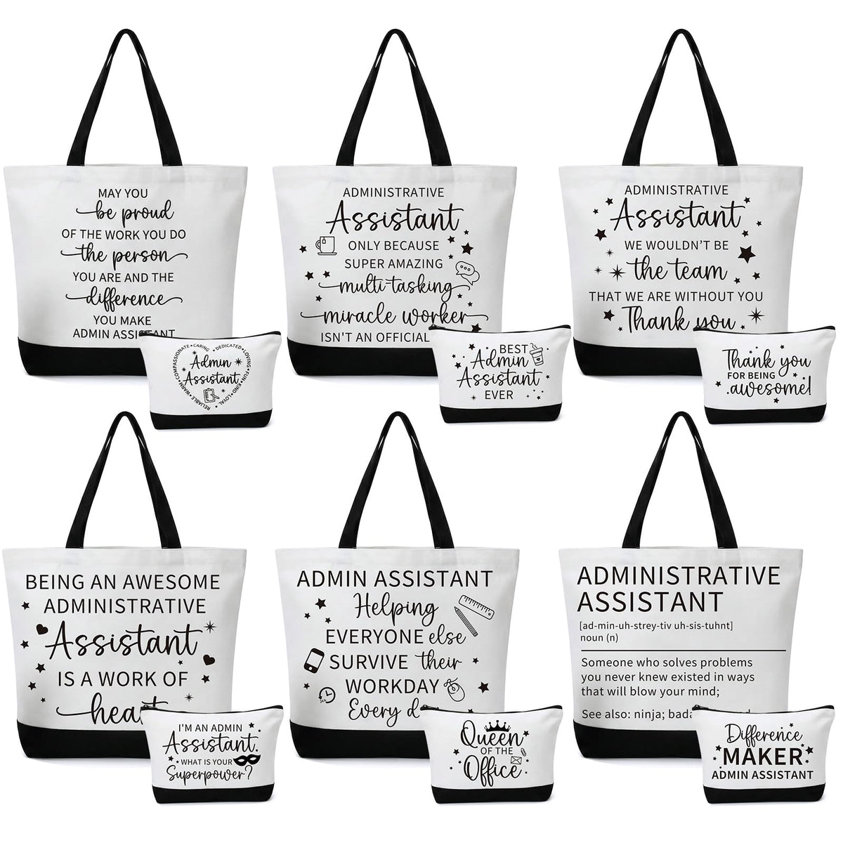 Tallew canvas tote bag with executive pattern front for stylish daily organization