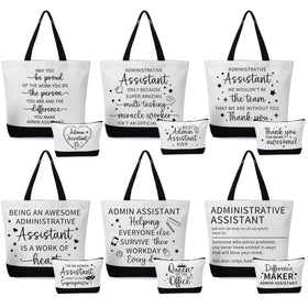 Tallew canvas tote bag with executive pattern front for stylish daily organization