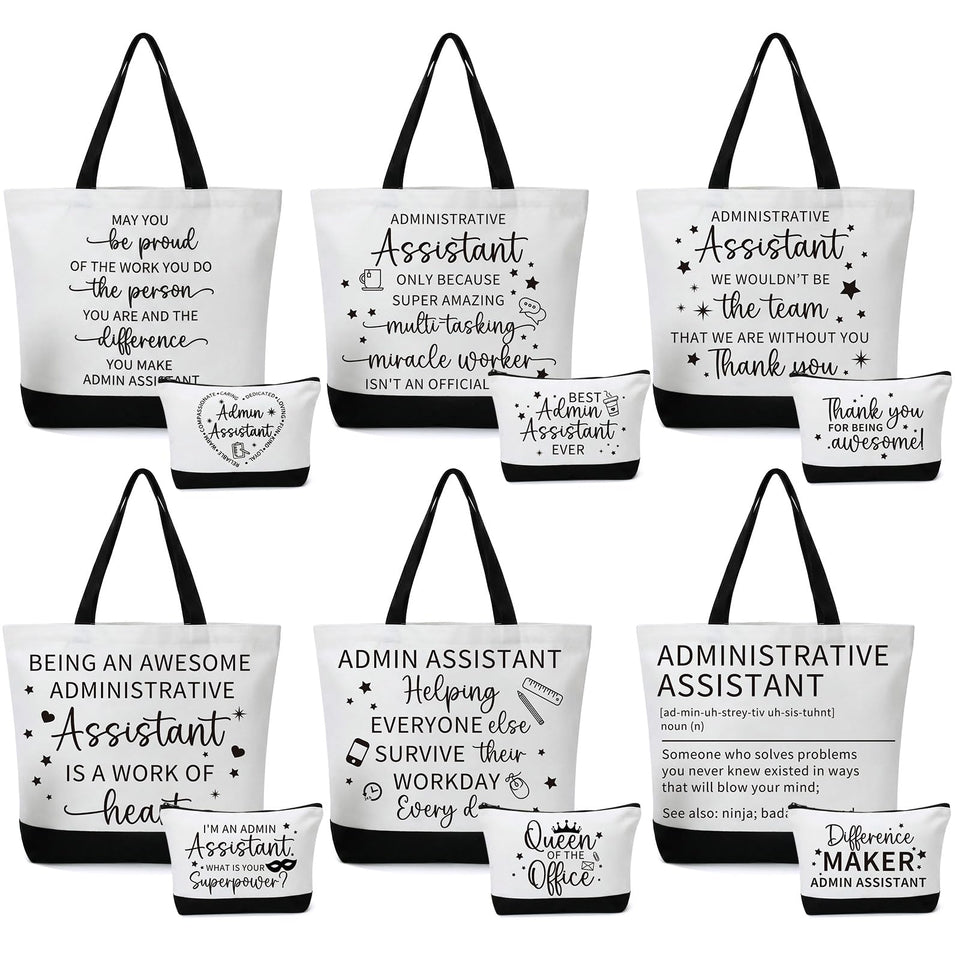 Tallew canvas tote bag with executive pattern front for stylish daily organization