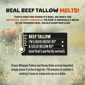 TALLOW HONEY VITAMIN-RICH formula nourishes skin safely.