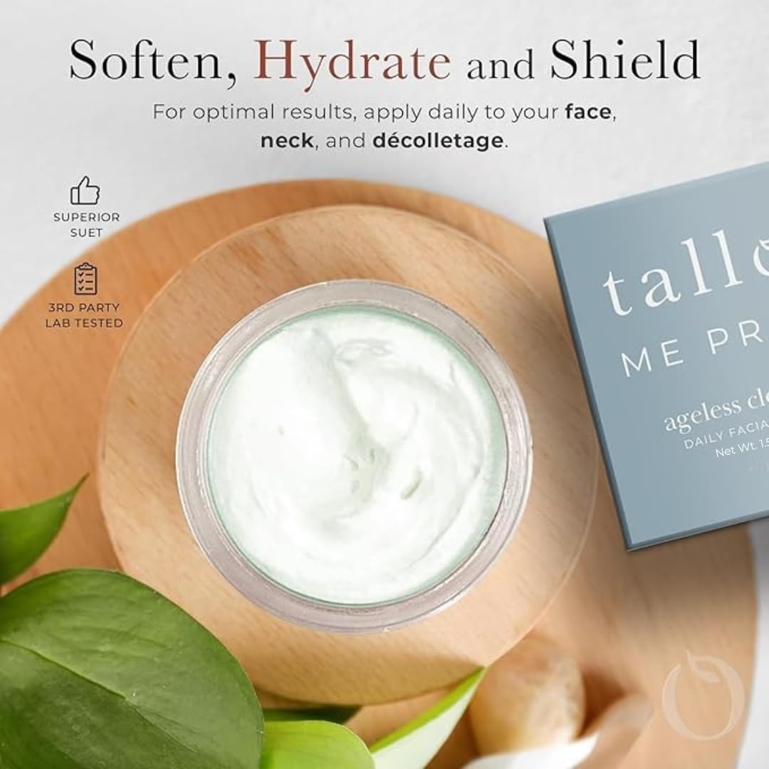 Flatlay of packaging for Tallow Me Pretty Ageless Cloud Cream