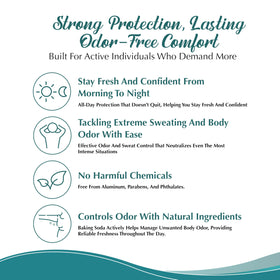 Tallowbourn kaolin clay and arrowroot aid moisture control during active days.