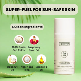 TallowRX reef-safe sunblock supports gentle protection during beach days.