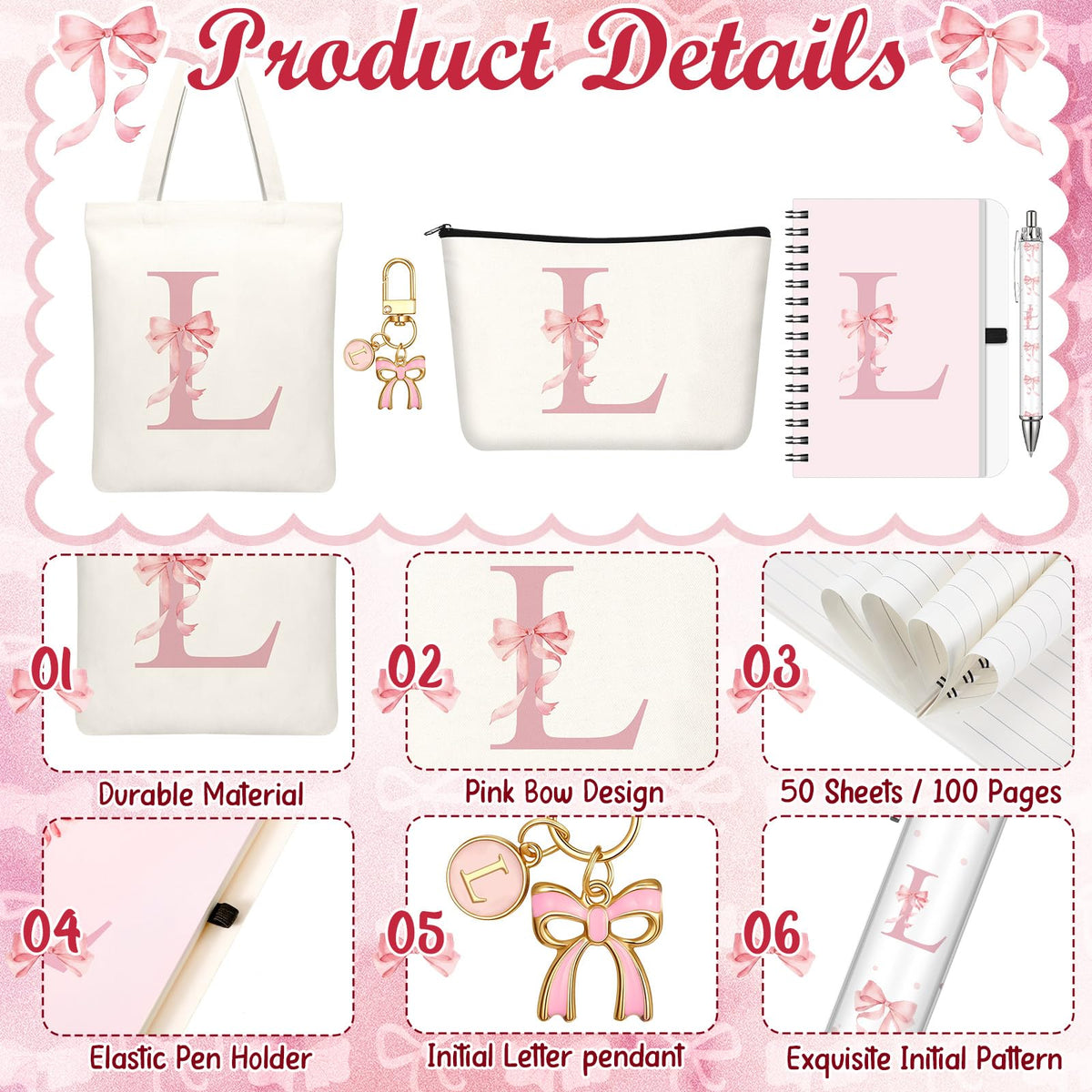 Talltalk B6 spiral notebook with L monogram for notes and ideas