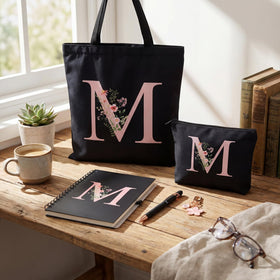 Talltalk floral monogram charm adds a graceful accent to the set