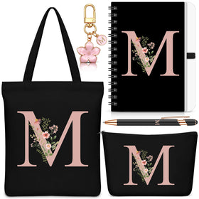 Talltalk initial tote bag in black with M motif, ideal for stylish daily carry