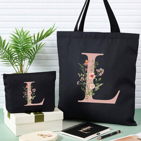 Talltalk floral monogram charm featuring L, stylish key accessory for bags