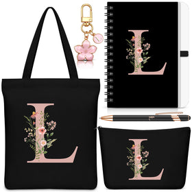 Talltalk monogram cosmetic bag with L initial ideal for compact beauty storage