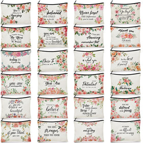 Talltalk Mother's Day canvas makeup bag set with pink florals, ideal for gifting and daily organization.