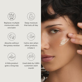Close-up of TALOVA tallow texture for creamy, fast-absorbing feel.