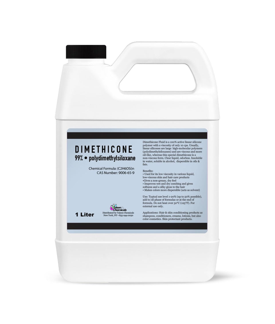 Talsen Chemicals dimethicone bottle: pure liquid silicone for skin care and barrier protection.