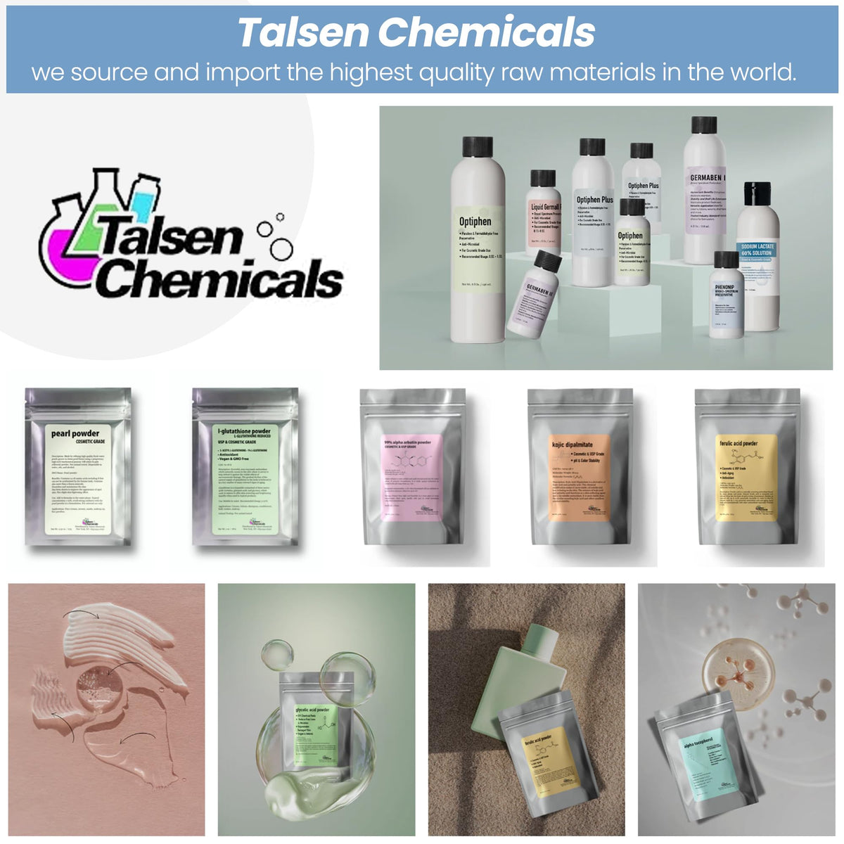 Talsen Chemicals dimethicone closeup: clear liquid suitable for customizable home formulations.