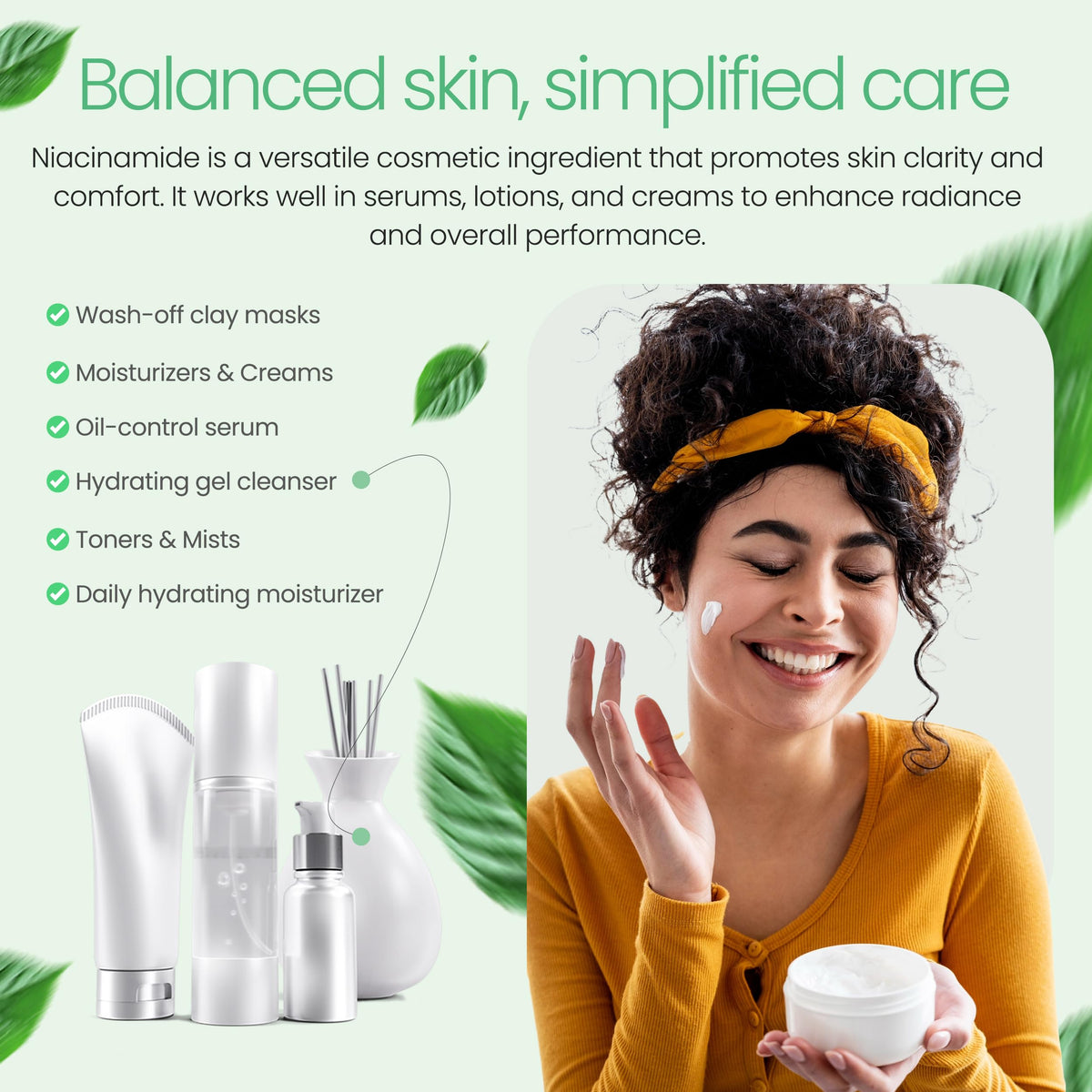 Talsen Chemicals DIY niacinamide serum setup for personalized routines.