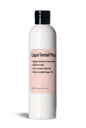 Germall Plus bottle pour shows easy-to-use broad-spectrum protection for cosmetics