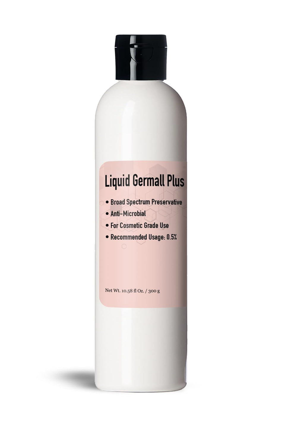Germall Plus bottle pour shows easy-to-use broad-spectrum protection for cosmetics