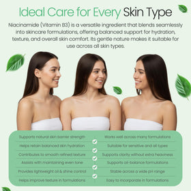 Talsen Chemicals niacinamide powder label showing cosmetic grade quality.