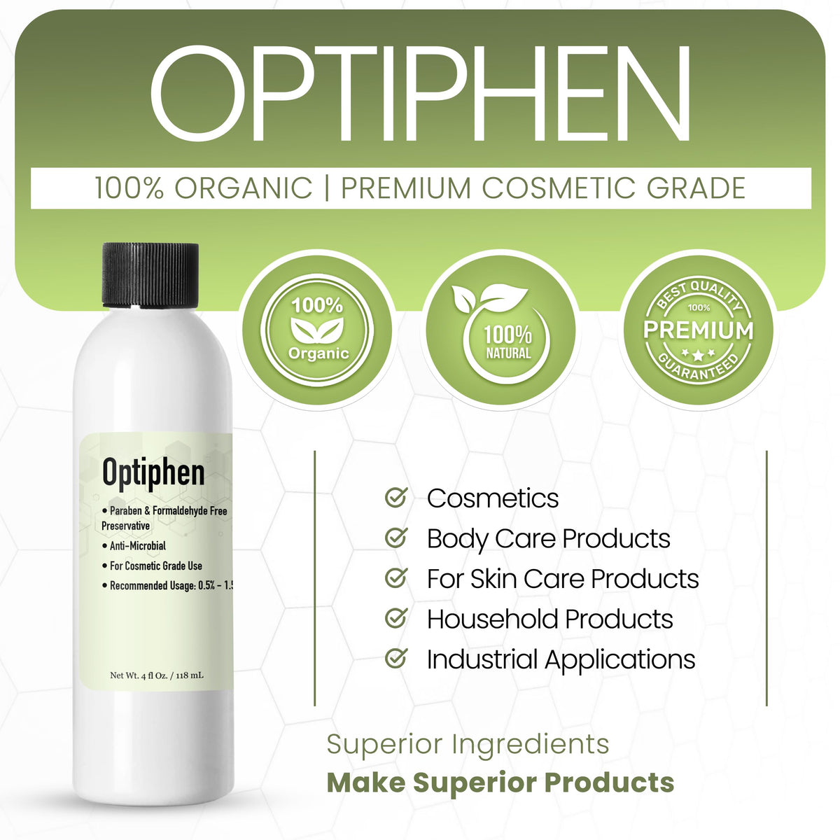Talsen Optiphen label on packaging signals regulatory-friendly preservation.