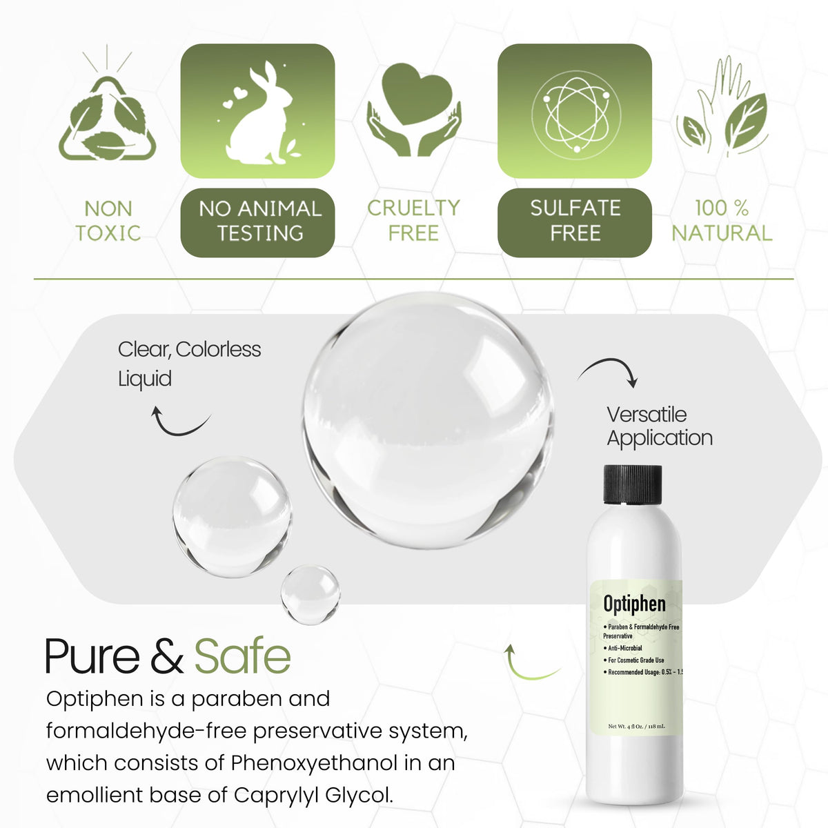 Talsen Optiphen lotion pour demonstrates smooth formulation.