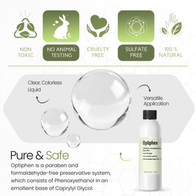 Talsen Optiphen lotion pour demonstrates smooth formulation.