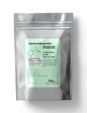 Talsen Chemicals niacinamide powder jar for skincare applications.