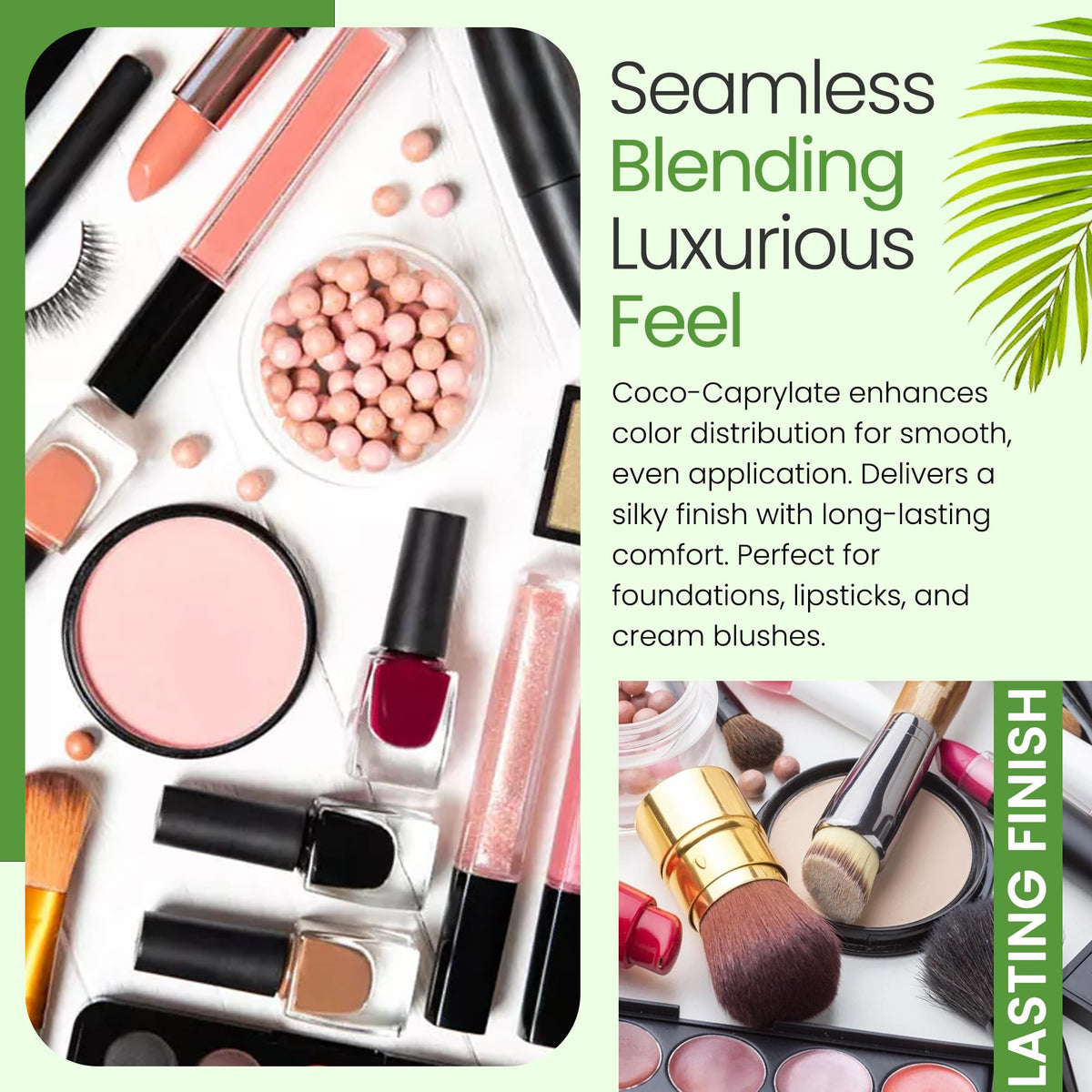 Talsen Coco Caprylate Oil body lotion mixing scene suggests luxurious non-greasy feel