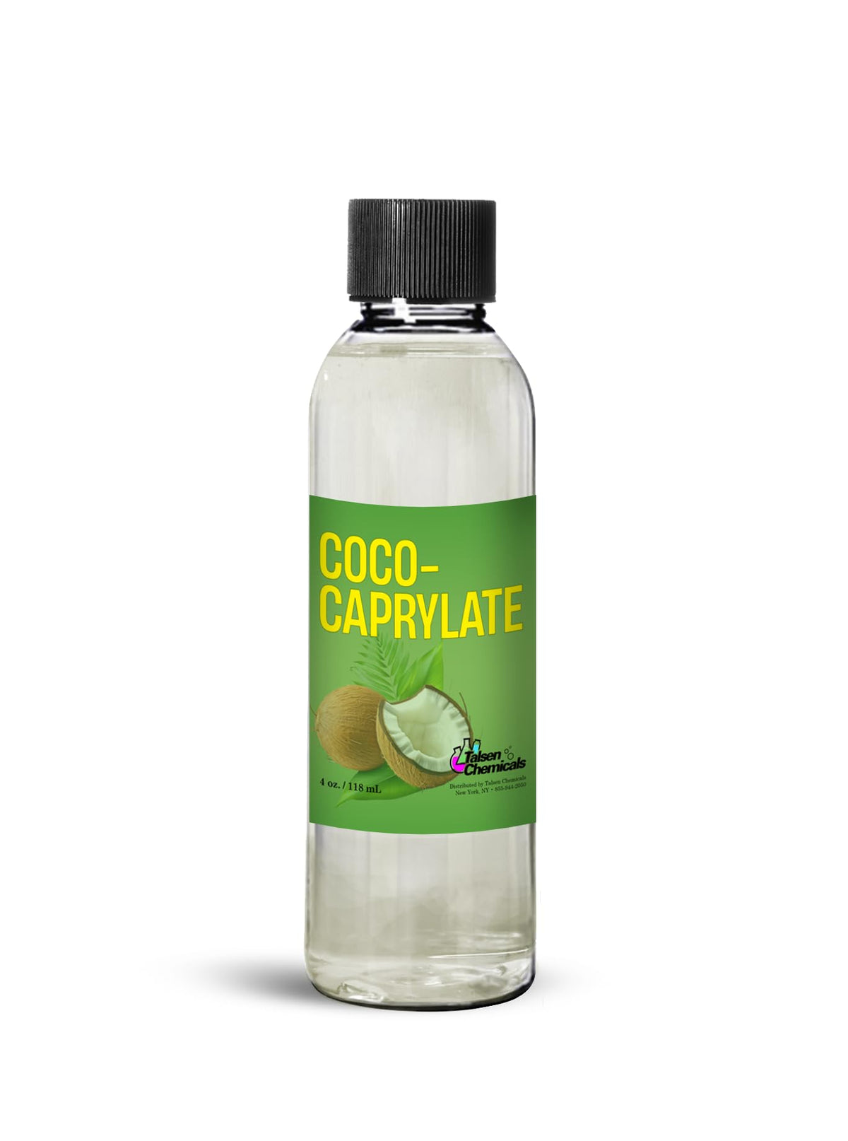 Talsen Coco-Caprylate oil bottle cap shows silky, non-greasy finish in close-up.