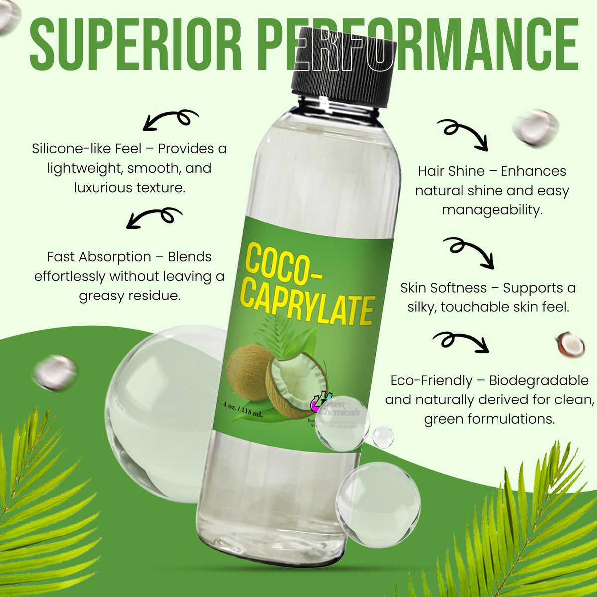 Talsen Coco Caprylate Oil hair conditioner dispensing demonstrates lightweight smoothing action
