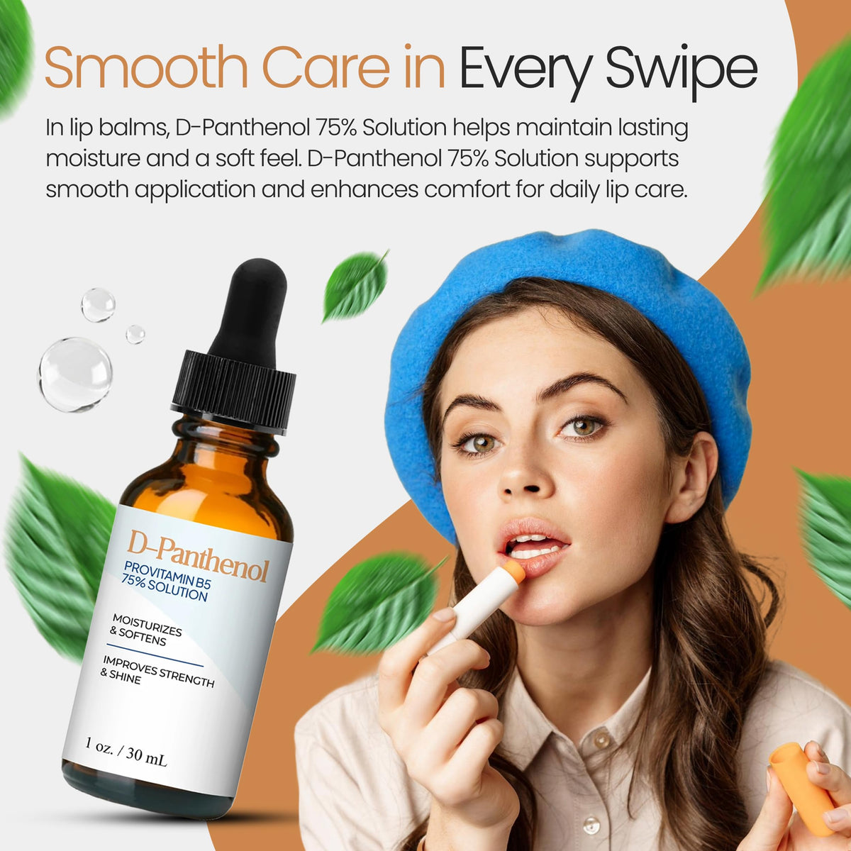Talsen D-Panthenol cosmetic jar shown for easy cosmetic mixing.