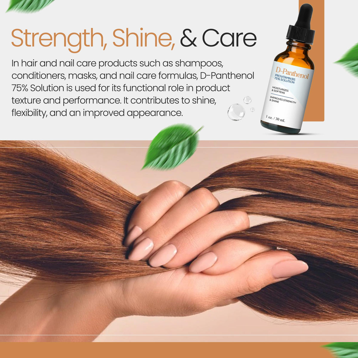Close-up label emphasizes cosmetic grade quality and external-use guidance.